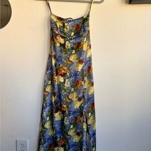 Floral satin midi dress